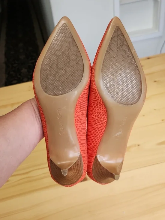 Calvin Klein Nicki Orange Kitten Heels 7 - Picture 12 of 16